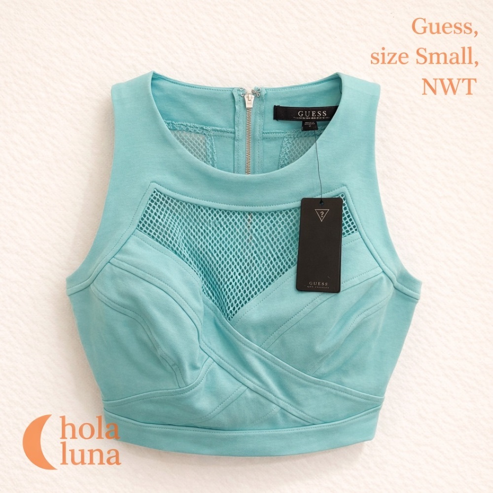 GUESS TURQUOISE CROP TOP